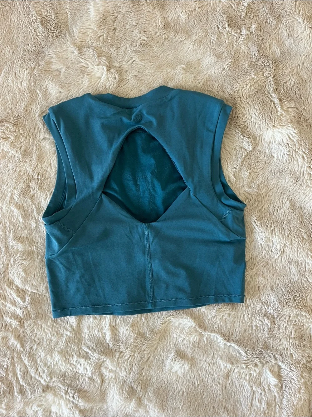 Lululemon Teal Cutout Back Built In Sports Bra